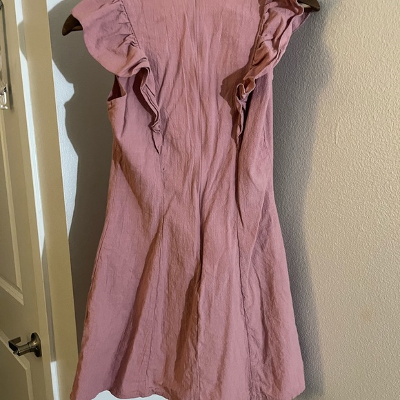 SheIn Pink Ruffle Button Down Dress - Picture 3 of 3
